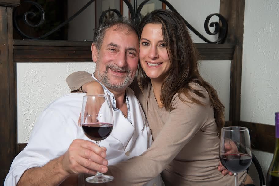 Chef Carlos Rivero and his daughter Lisa. celebrate the 50th anniversary of marques de caseres and rioja Spains wine egions.