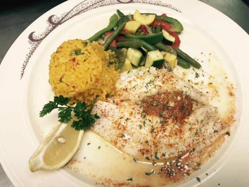 Flounder stuffed with crabmeat